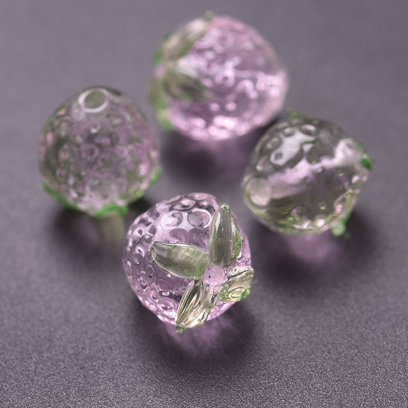 Fargerike 10 stk. glass jordbær persimmon druer perler spacer charms fruktperler øredobber tilbehør glass gjør-det-selv smykker armbånd: Grønn