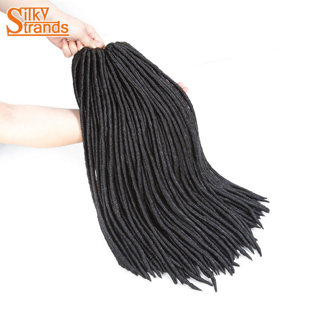 Silky Strands Synthetic Straight Faux Locs Hair Extensions For Women Afro High Temperature Ombre Braiding Hair Crochet Braids: #2