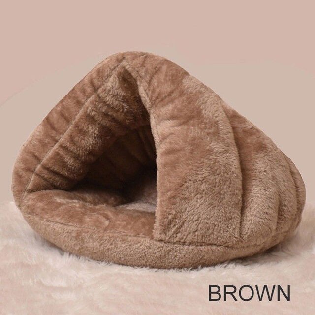 Pantoffel Katze Nest Weiche Katze Bett Welpen Zwinger Chihuahua Schlafsack Katze matt Waschbar Haustiere Höhle Haus Winter Warme Hund liefert: Braun / XL 55X50X40cm