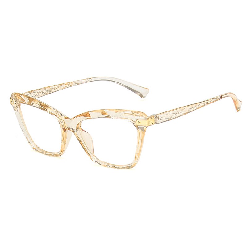 Anti-blue Light Cateye gafas marco mujer gafas transparente monturas para gafas: Tea