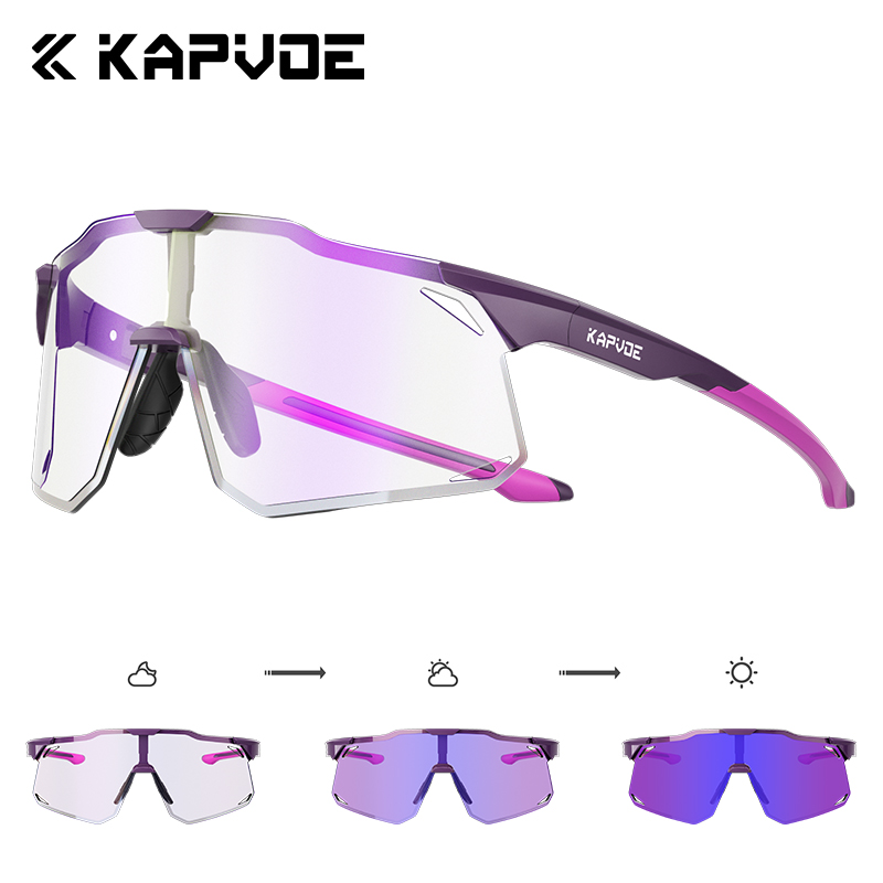 KAPVOE, gafas fotocromáticas para ciclismo para hombre, gafas para ciclismo UV400, gafas para bicicleta, gafas deportivas para exteriores MTB para mujer, gafas para bicicleta: Gris