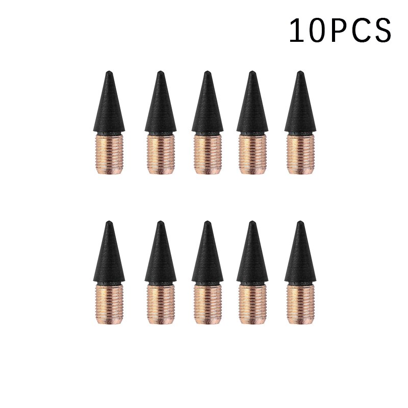 Stylo éternel de , 5 pièces/ensemble, crayon d'écriture illimité, sans encre, croquis d'art, outils de dessin, papeterie scolaire Kawaii: 10pcs pen head