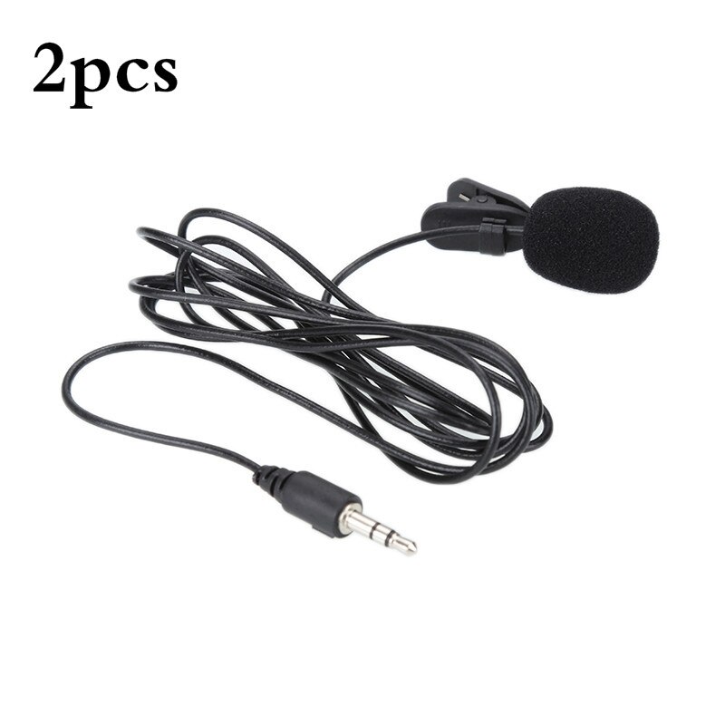 Universal Portable 3.5mm Mini Mic Computer Microphone Hands Free Clip on Microphone Mini Audio Mic For PC Laptop Lound Speaker: 2pcs