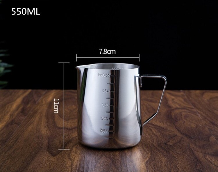 Rostfritt stål kaffestenciler kopp krans krukkonst baristaverktyg kaffetillbehör lättsam kaffestencilform: Mönster  c 550ml