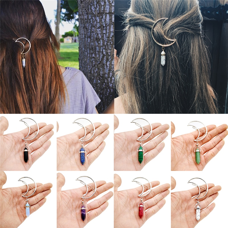 Di alta Qualità 1Pcs Retro Dea di Fascino Hollow Vintage Clip di Capelli Pendente di Figura Della Luna Morsetto Spille Barrette Accessori Per Capelli All'ingrosso