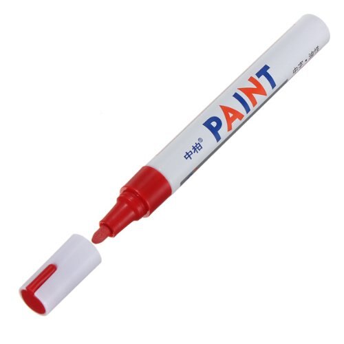 3 pièces pneu peinture stylo marqueur lettrage Permanent étanche encre pour voiture véhicule moto pneu (jaune): Rouge