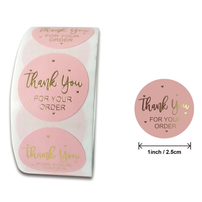 500 Stuks Dank U Voor Uw Bestelling Stickers Met Goud Folie Ronde Seal Labels Handgemaakte Scrapbooking