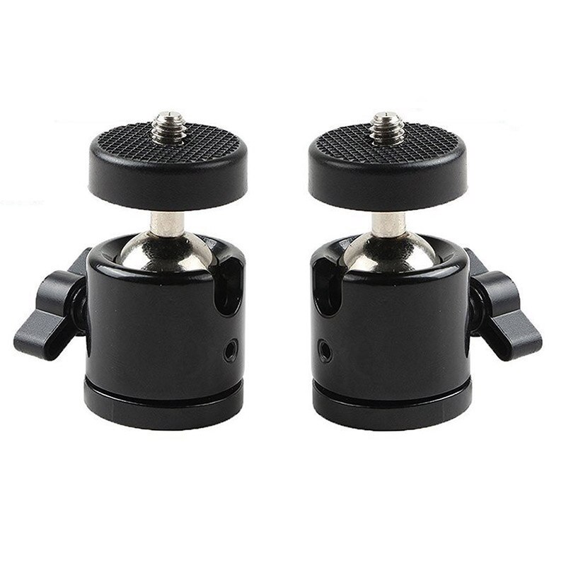 2 Pcs 1/4 Inch Mini Tripod Ball Head Bracket Holder Mount Ballhead for DSLR Camera & 2 Pcs 2 in 1 Connecting Converting Bridge A