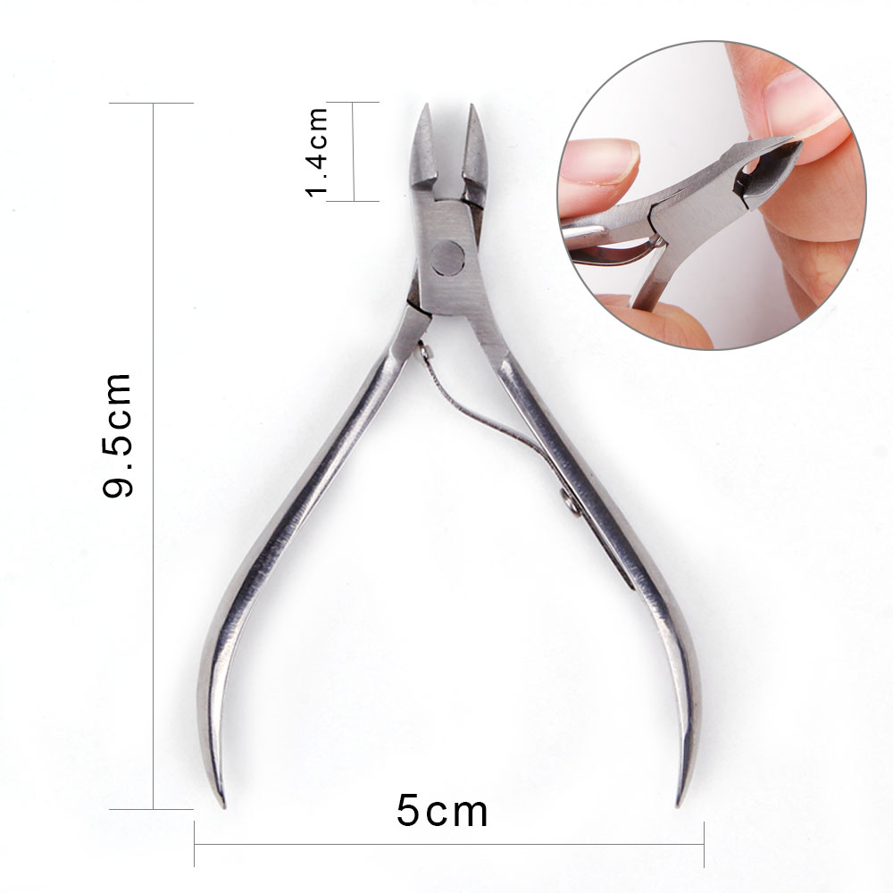 Fingernail Toenail Cuticle Nipper Trimming Stainless Steel Nail Clipper Scissor Cutter Cuticle Plier Manicure Tools: Silver