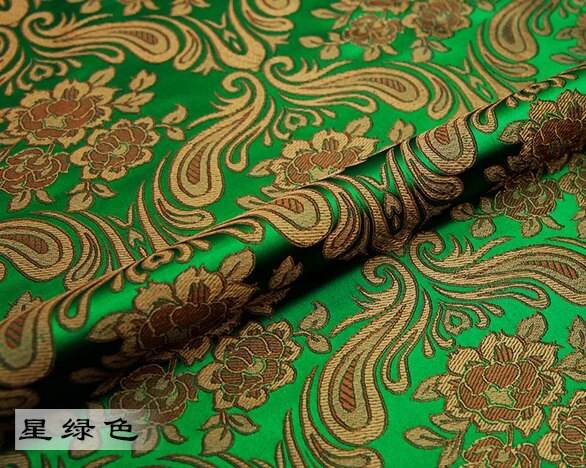 Brokade stof cheongsam og kimono materiale satin stof til syning diy: Grøn