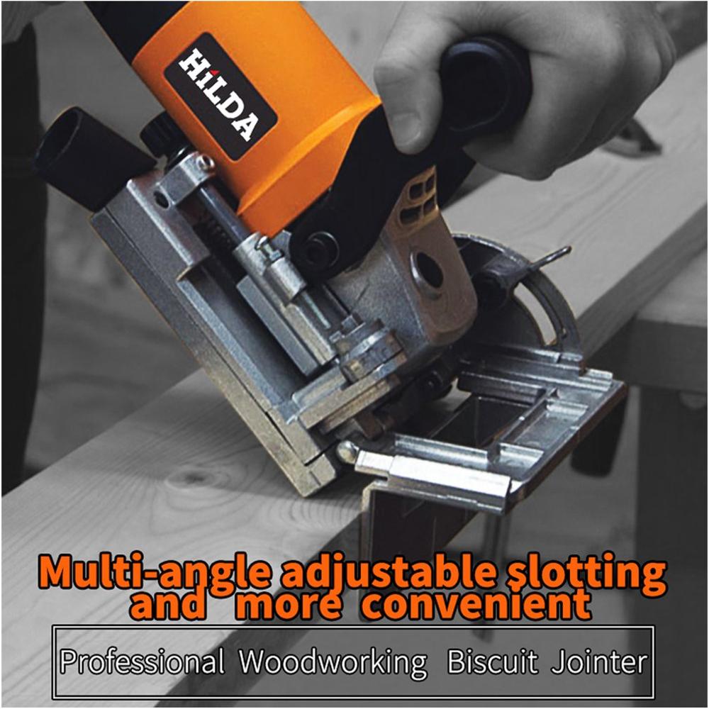 760W Biscuit Jointer Electric Tool Woodworking Tenoning Machine EU Plug Biscuit Machine Puzzle Machine Groover Copper Motor