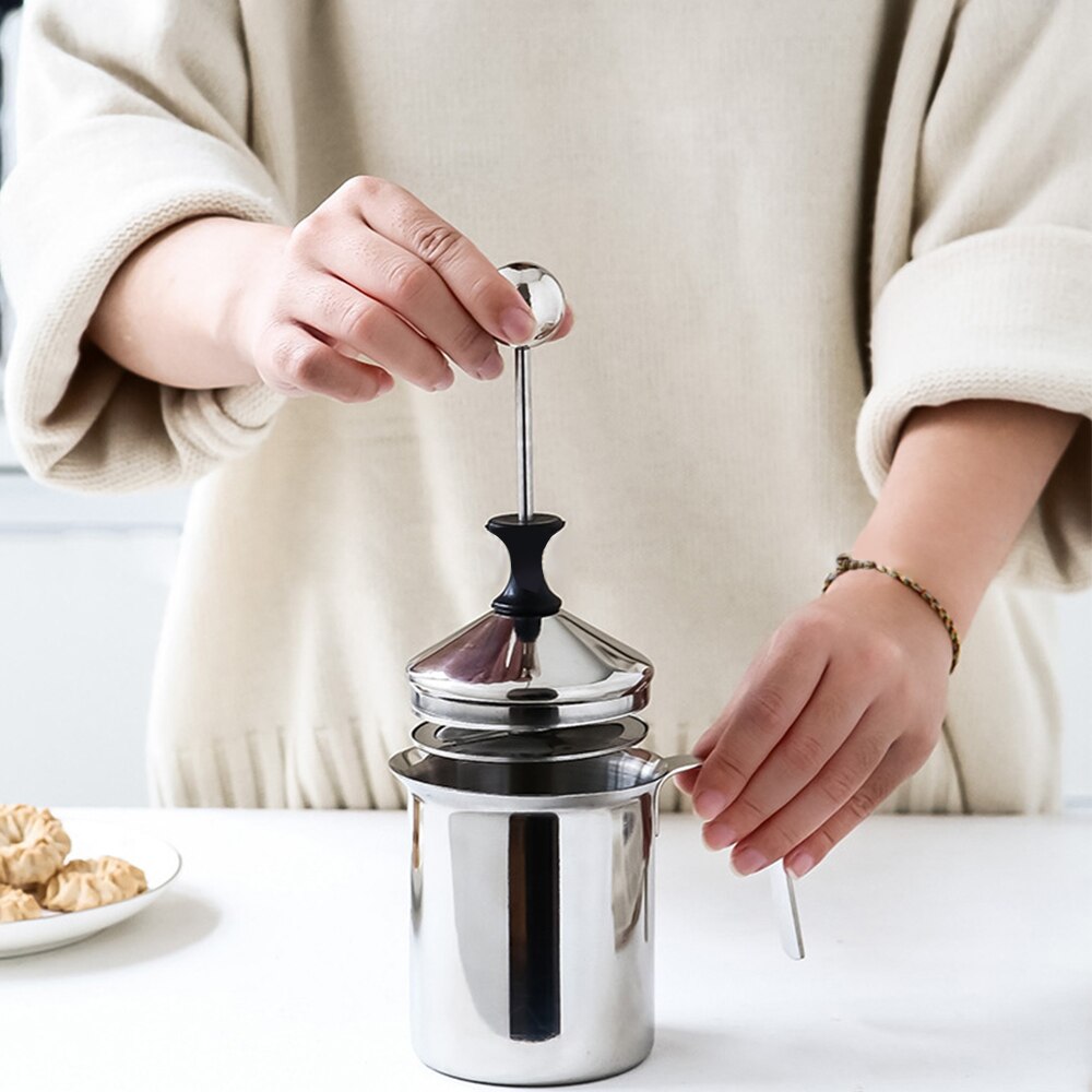 304 Stainless Steel Hand Pump Milk Frother & Creamer Stainless steel hand frother 400/800ml