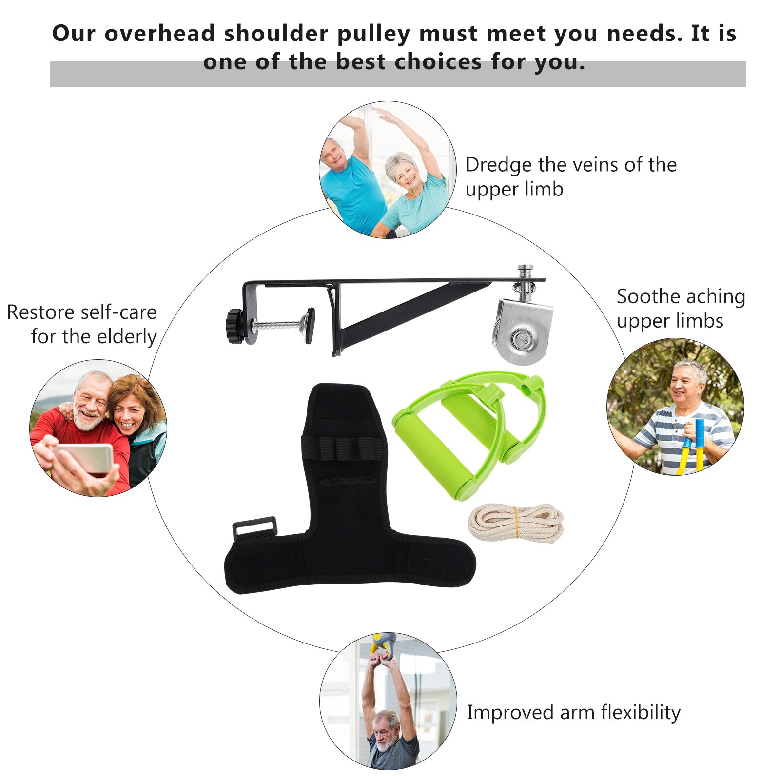 Equipo de entrenamiento de polea de hombro por encima de la cabeza para fisioterapia, Color surtido, 1 unidad