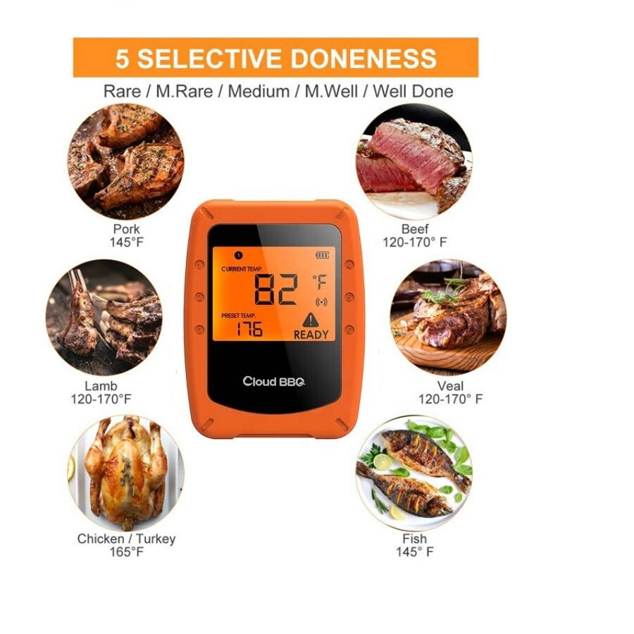 Digital Smart Food Cooking Wireless BBQ Bluetooth meat Thermometer
