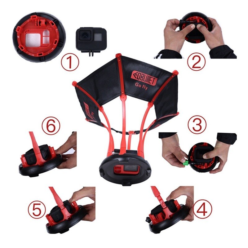 Ir bala gopro paraquedas pássaro tiro ar tiro suporte de vídeo hero5 hero6 3 plus 4