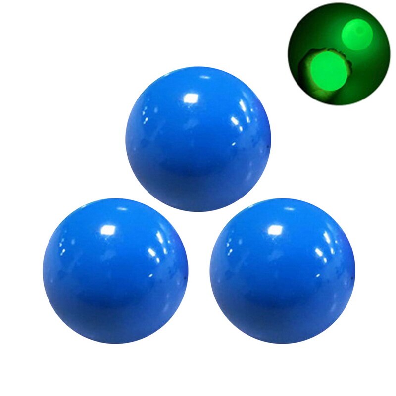 Mugoyrt Stick Wall Ball Decompression Sticky Target Catch Throw Luminescent Random Color Ball Kids: 3pcs in glow blue