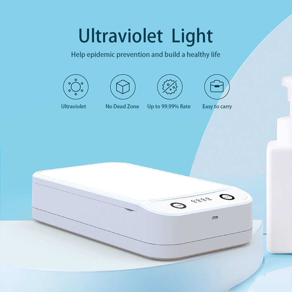 Multi-functional UV Light Lamp Box Cleaner Portable Ultraviolet Lights Case Aromatherapy for Face Mask Smartphones Jewelry Watch