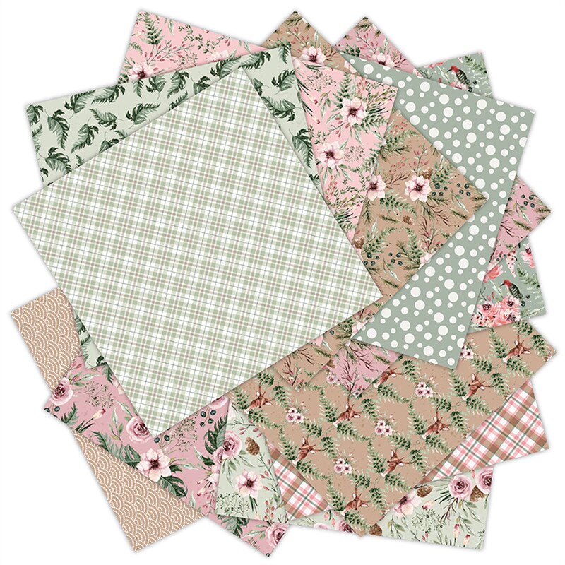 Patterned Craft Paper Malta 12pc flower winter patterned paper Scrapbooking pa... – Grandado