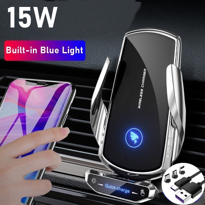 Tongdaytech 15W Car Wireless Charger Automatic Magnetic Fast Charger In Car Holder For Iphone XS 8 12 11 Pro Max Samsung Xiaomi