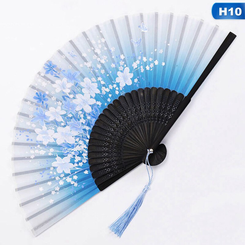 Chinese Japanse Vouwen Ventilator Houten Schacht Klassieke Dans Fan Kwastje Elegent Vrouwelijke Fan: 10