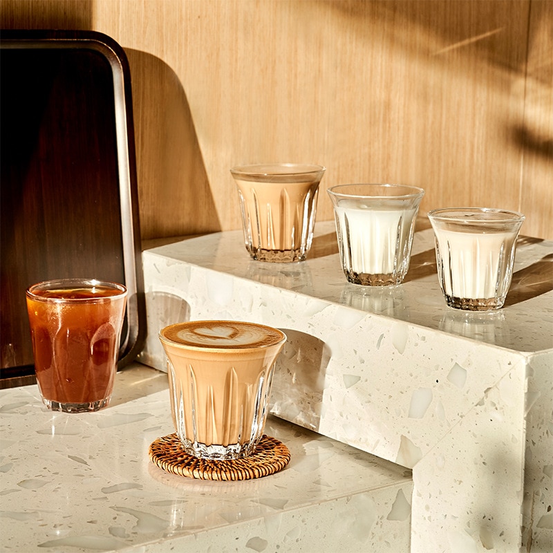 Vasos para beber taza de café helado americano Latte, vaso clásico Vintage de extracto frío para leche, jugo y vino