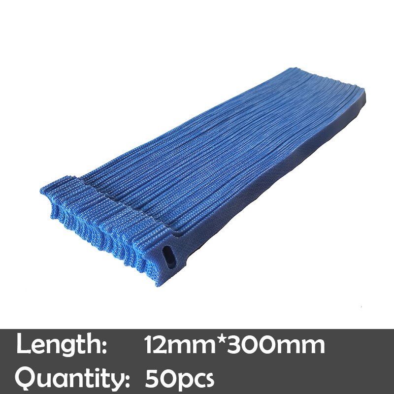 50pz fascette adesive per nastro di fissaggio fascette magiche gancio ad anello bastone bulcker cintura fascio filo linea cavo cinturino: blu