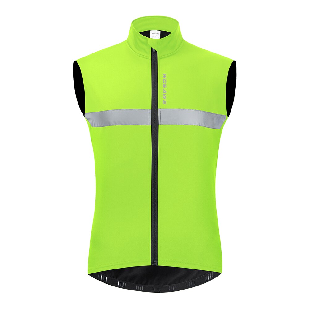 WOSAWE Men's Sleeveless Cycling Vest Fleece Jacket Winter Fleece Bike Vest / Gilet Thermal /Windproof Breathable Sports Apparel: Green / L
