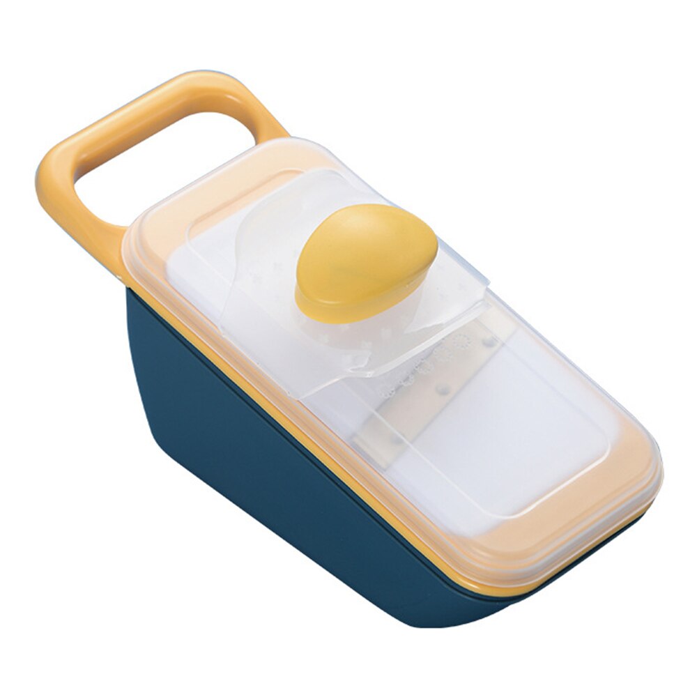 Multifunctionele groentesnijder, rasp, fruitsnijder, aardappelschiller, wortelrasp, keukenaccessoires, mand, groentesnijder: Marineblauw