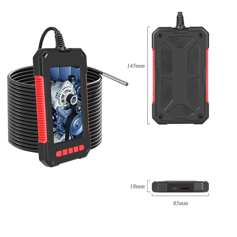 2m 5m 10m vattentät industriell endoskop inspektionskamera 1080p hd 4.3 tums borescope 5.5mm 8mm endoskop inspektionskamera: 3.9mm / 5m