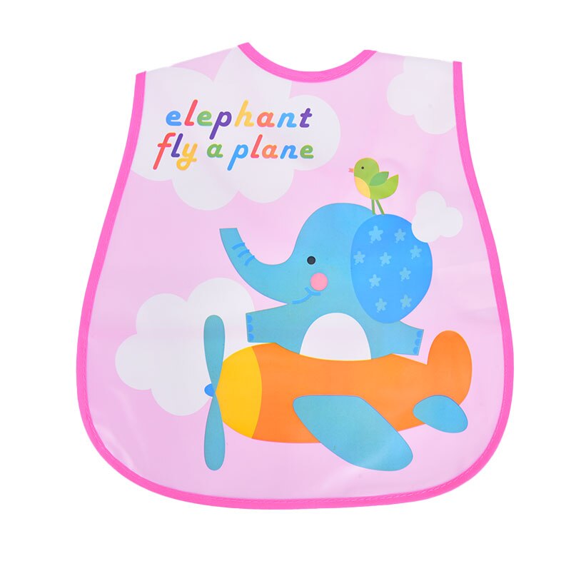 1Pcs Olifant Bib Verstelbare Slabbers Plastic Waterdichte Lunch Feeding Slabbetjes Baby Cartoon Voeden Doek Kinderen Baby Schort