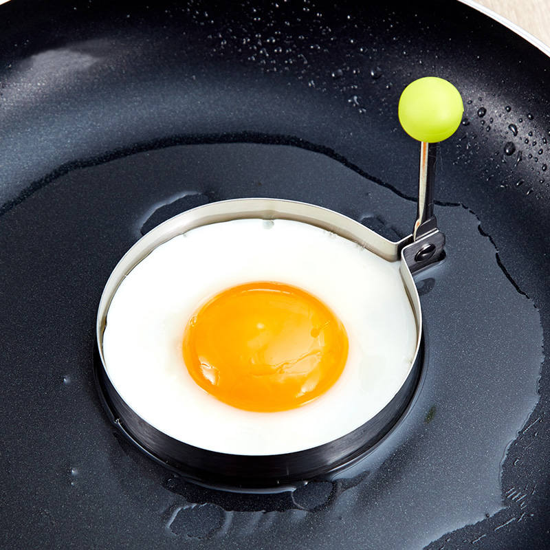 Gør-det-selv-stegt æg form rustfrit stål stjerne blomst rundt kærlighed hjerte morgenmad spejlæg form omelet æggeværktøj: Rund