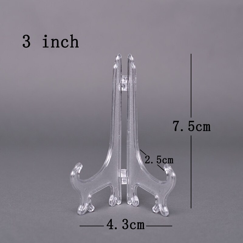 Boek Voetstuk Houder 10 Stuks Ezels Plaat Houders Display Afdruiprek Draagbare Home Decor Display Stand Stander: Clear 3 inch