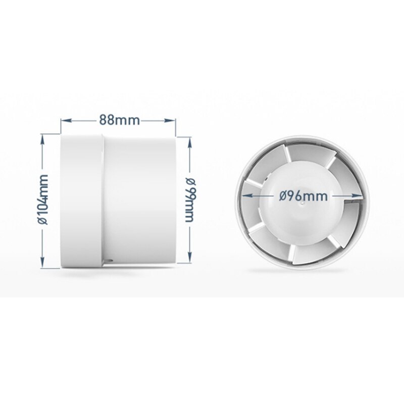 Round Exhaust Fan Duct Ventilator 220V Ventilation Vent Air Extractor For Window Bathroom Toilet Kitchen Booster