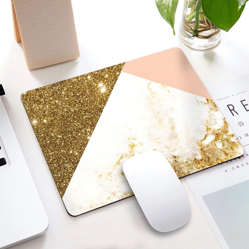 Marble Office Desk Mat School Supplies Office Tools Desktop Square Mousepad Rubber Gaming Small Mouse Pad Computer 22X18CM
