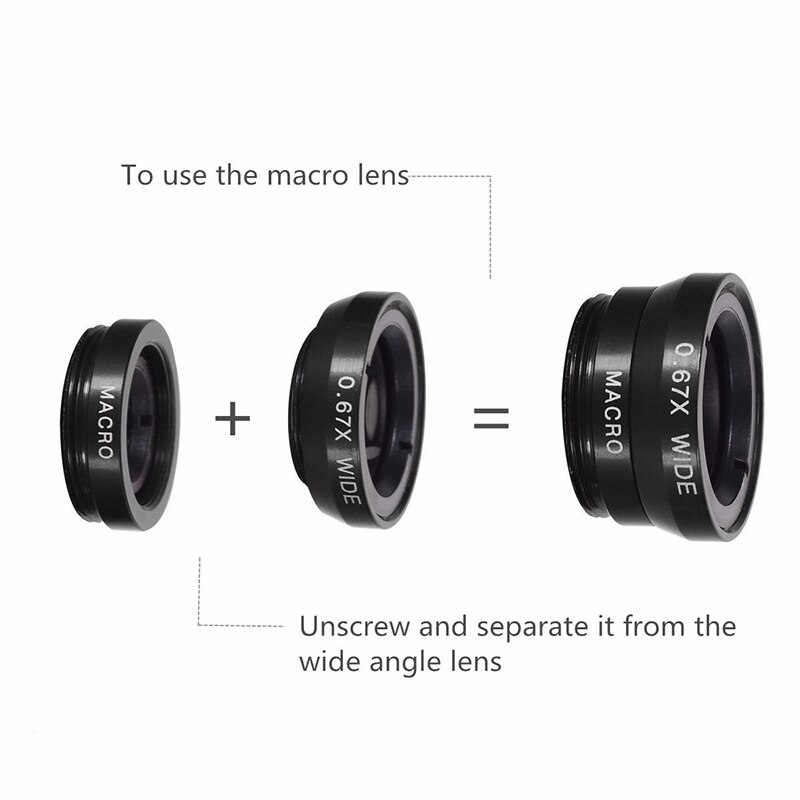 3 In 1 Fisheye Lens Wide Angle Macro Fish Eye For iPhone 11 Pro MAX Universal Ojo De Pez Movil For Samsung Note 10 Olho De Peixe