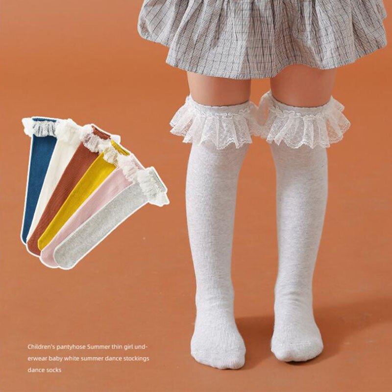calcetines de niñas bebé largo Calcetines niños de la longitud de la rodilla de algodón suave bebé NIÑOS Calcetines de 1-6 años hasta la rodilla Calcetines