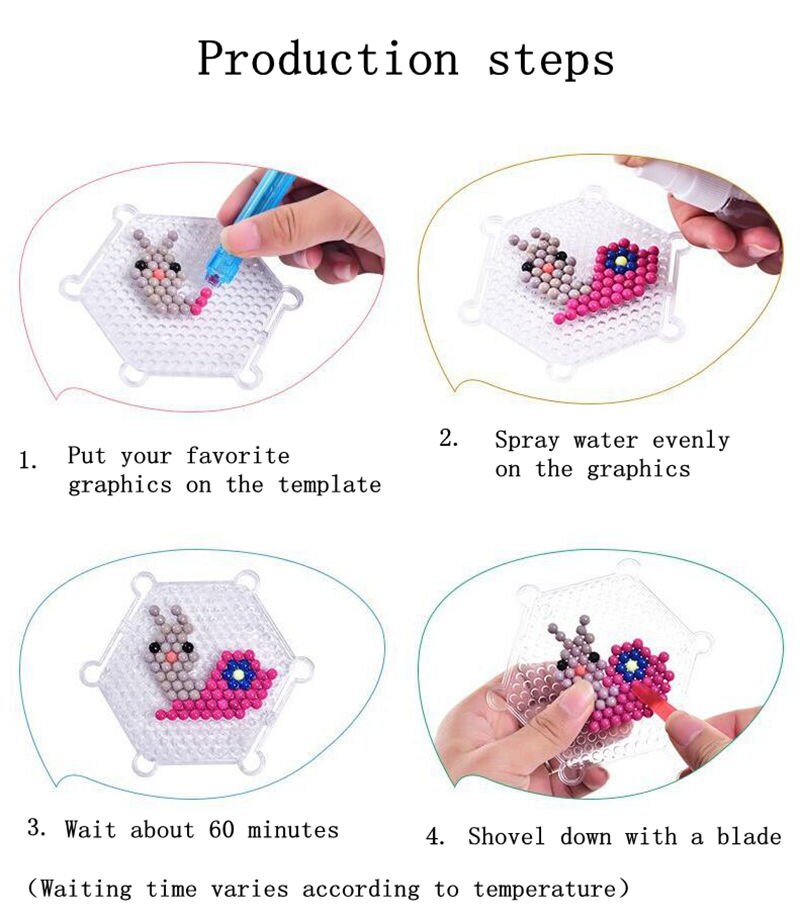 4 Pz/5mm pegboard perline d'acqua appiccicose strumento Accessori fusibile perline puzzle Acqua beadbond giocattoli educativi fai da te perline magiche