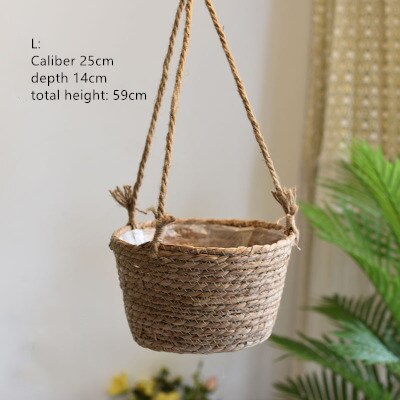 Thuis stro bloempot hangmand hangende orchideeënpot hangpot bloem huisdecoratie bloemenmand bloempot: Oorsprong l