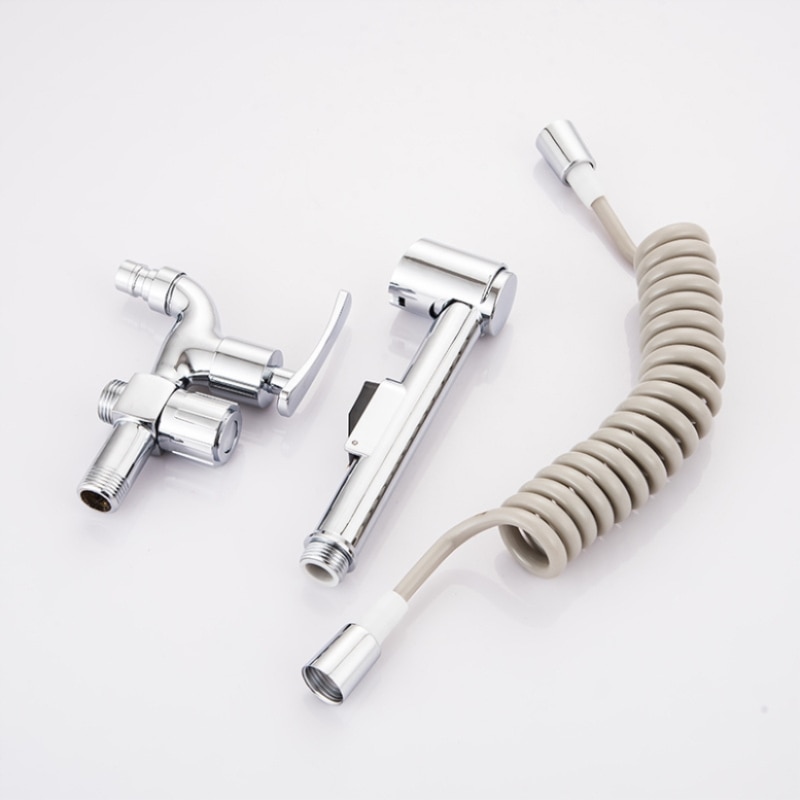 1 Set Koper Verchroomd Wasmachine Kraan Met Douchekop + Slang + Beugel