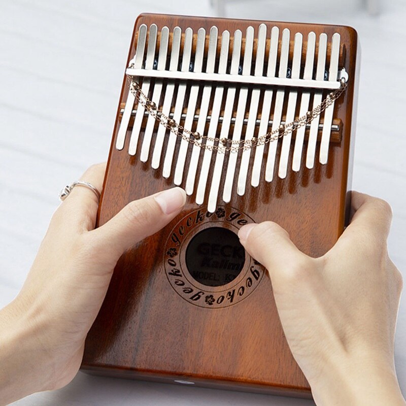 17 touches Kalimba bois pouce Piano doigt avec Vibration trémolo chaîne gland décor