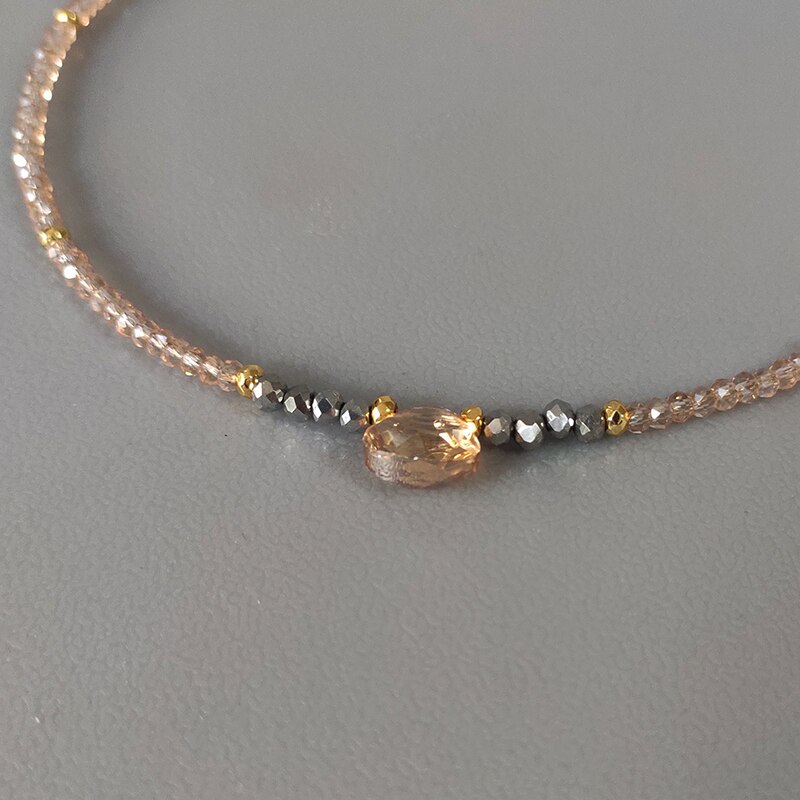klassische 2mm kristall perlen halskette für frauen exquisit kleine hals Halsband handgemachte perlen schmuck