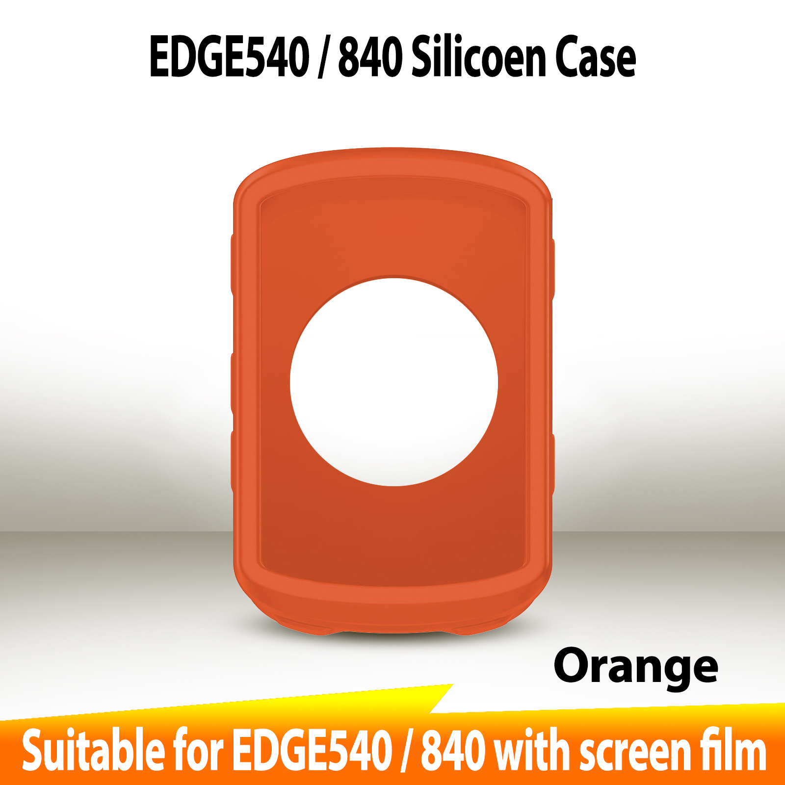 Garmin EDGE 540 840 Case GPS Bike Computer Silicone Cover Rubber Odometer Protective Case + HD Film (For Garmin EDGE540 840): green