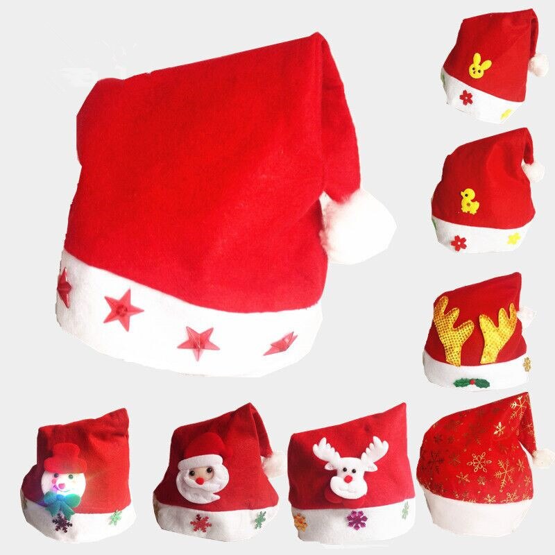 Vinter flannel julehatte fest kasket dreng og piger rød søde dejlige kasketter år glædelig jul dekoration