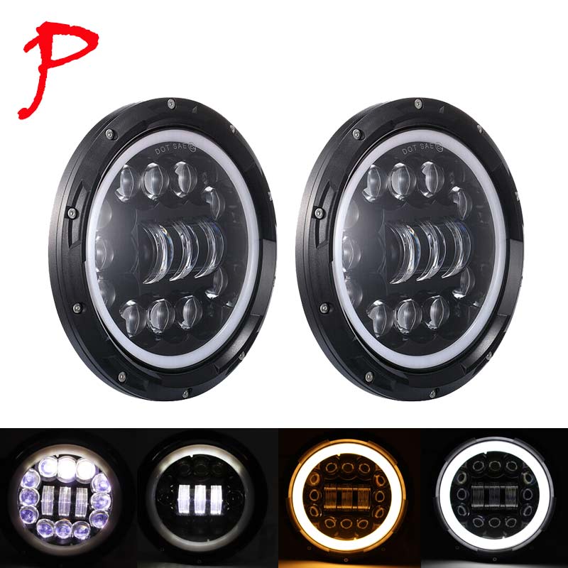 Voor Lada Niva 4X4 7 ''Led Koplamp H4 Hoge Dimlicht Ronde Auto Running Lights Koplamp Voor jeep Wrangler Jk Land Rover Verdedigen: P
