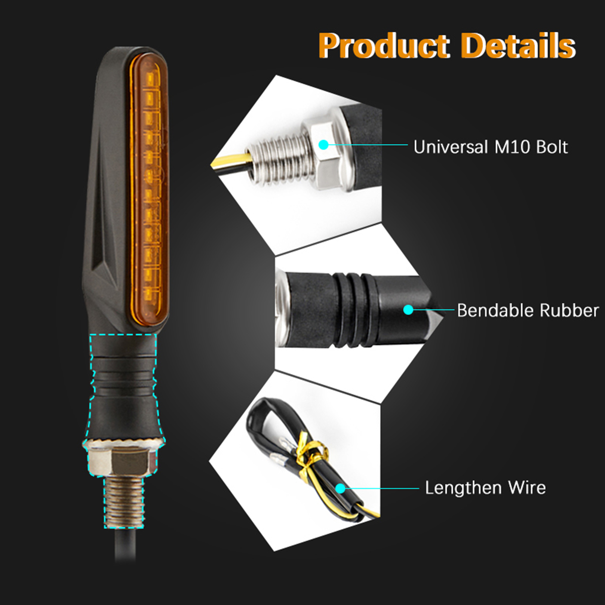 2 Stuks Universa Led Richtingaanwijzers Indicator Motorfiets Flasher Gebouwd Relais Pijl Motorfiets Richtingaanwijzers Motorcycle Light