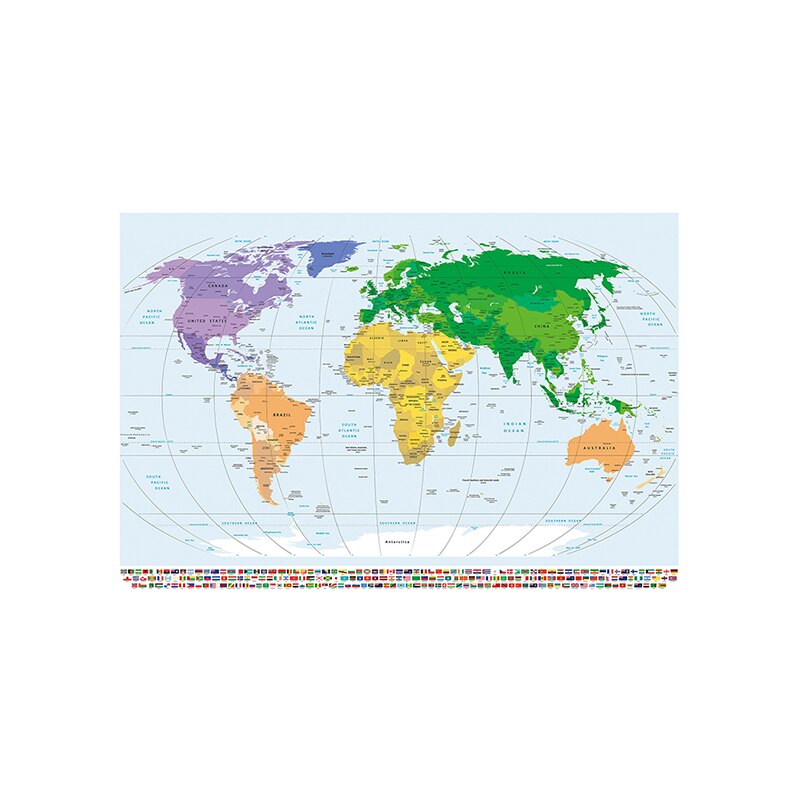 150 x 225cm non-woven verdenskart mercator projeksjon uten nasjonale flagg for utdanning kultur verdens kart tapet dekorasjon