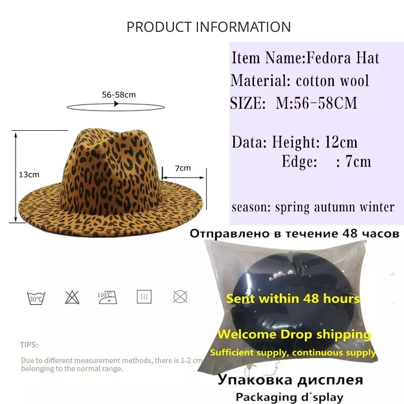 Winter Fedora hüte für frauen Flache breite Krempe Panama Wollfilz Jazz Fedora Hüte für männer Leopard Gothic oben hochzeit Hütte