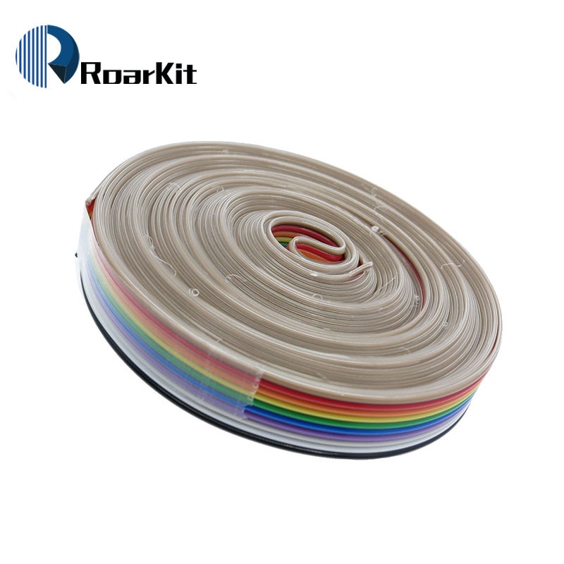 ribbon cable 10 WAY Flat Color Rainbow Ribbon Cable wire Rainbow Cable 10P ribbon cable 1.27MM pitch 5meters/lot