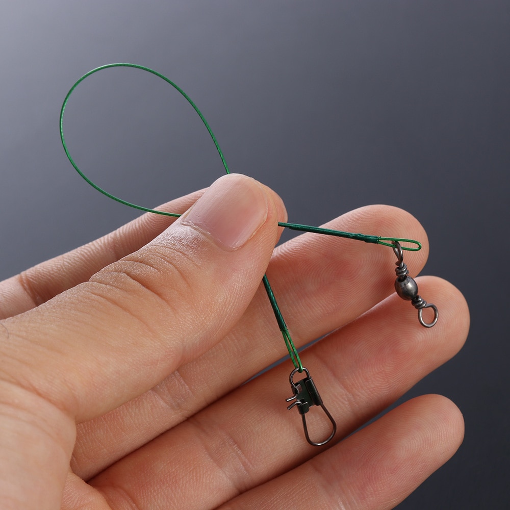30.86 lbs ciągnąć 20 sztuk przynęty hak ślady stalowe druty bezpieczeństwa pstryknąć obrotowe krętliki trwałe praktyczne linka wędkarska na zewnątrz