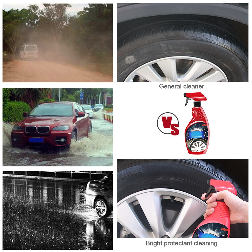 360ML Tire Coating Agent High Brightness Tire Protector Wheel Cleaning Glazing Crack Care Instant Brightening